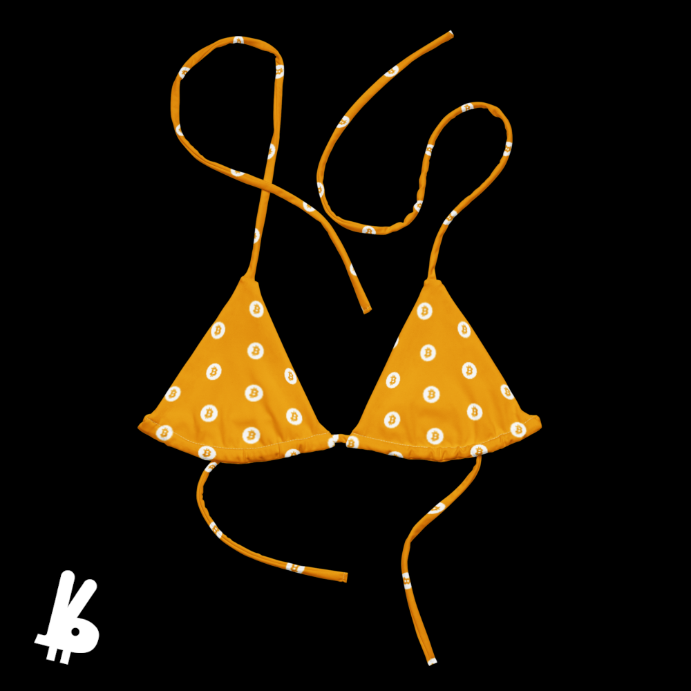 Orange Polka Dot Bitkini (top)